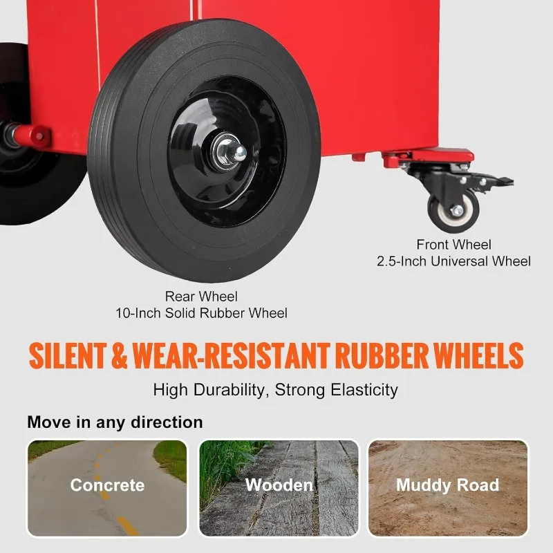 VEVOR 30 Gallon Fuel Caddy, Portable Fuel Storage Tank Container with Electric Pump Wheels Fuel Transfer Storage Tank for Diesel