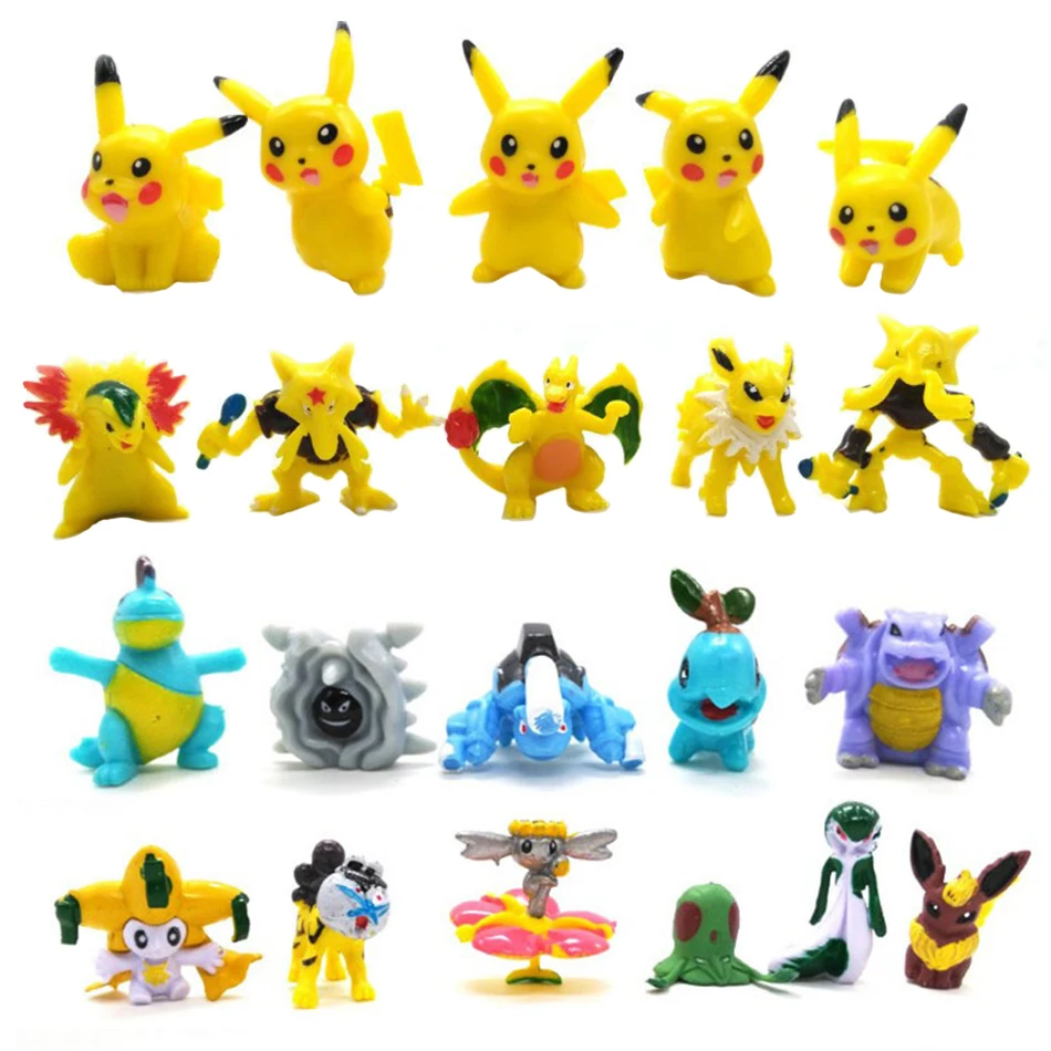 24-144 قطعة/نمط البوكيمون عمل الشكل بيكاتشو أنيمي نموذج 2-3 سنتيمتر الزينة الديكور نموذج صغير دمية لعبة الاطفال هدايا عيد الميلاد #3