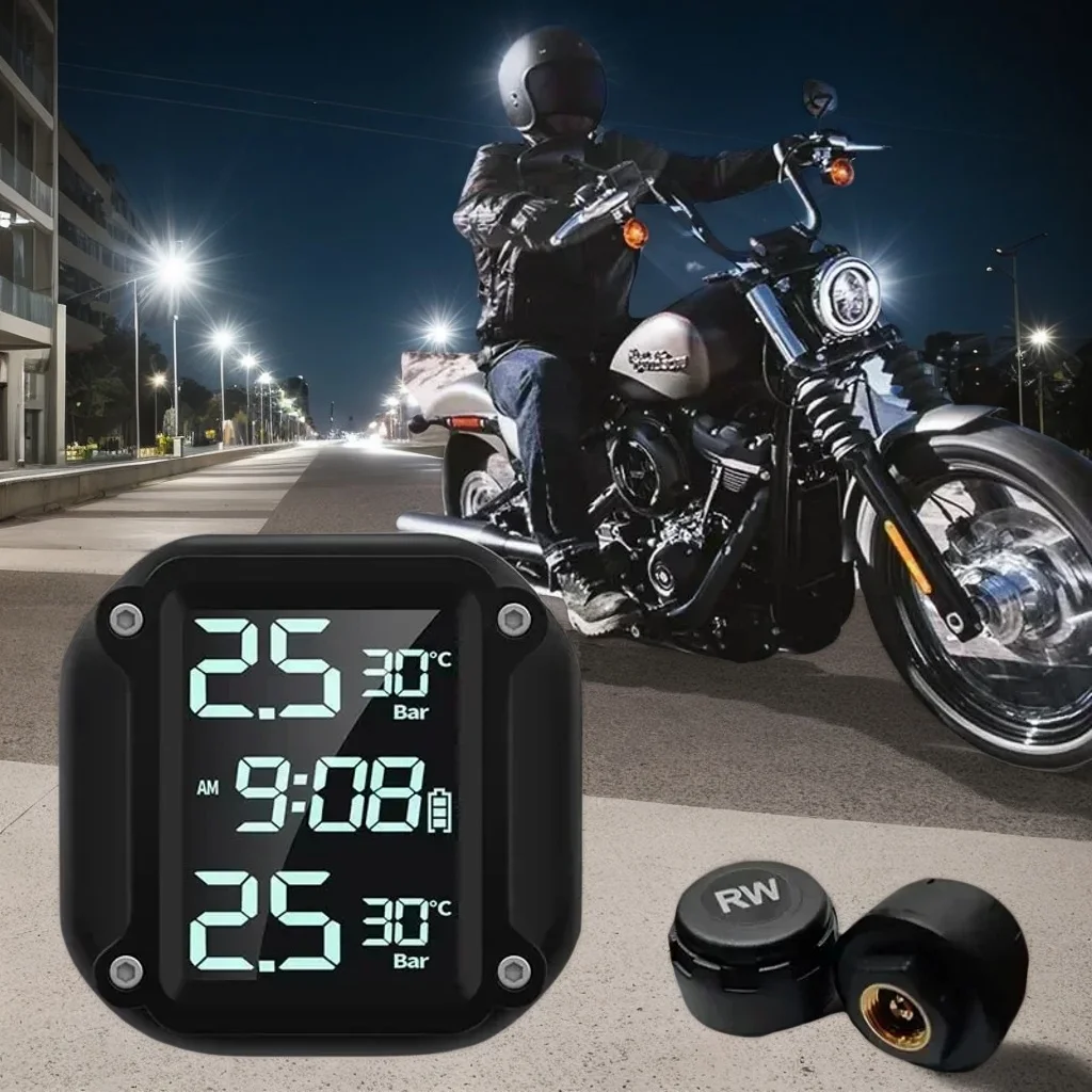 

Монитор давления в шинах мотоцикла M5 — беспроводной цифровой дисплей, внешний детектор давления в шинах для мотоциклов