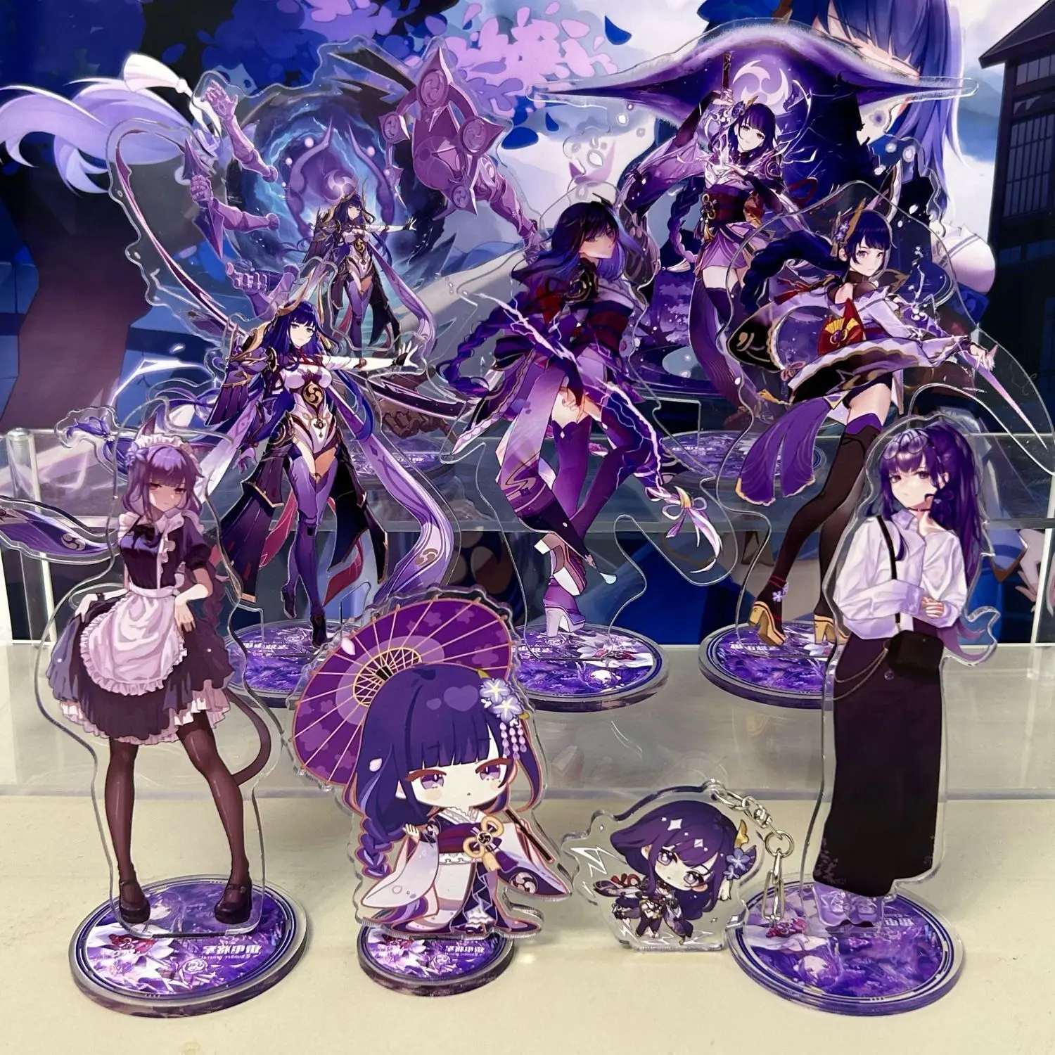 

Genshin Impact Fan Acrylic Stand Raiden Shogun High-Quality Two-Sided Desktop HD Cartoon