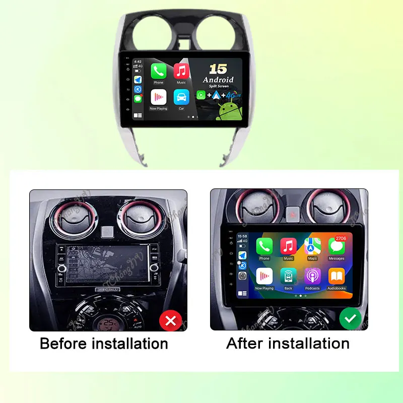Picture 3: Carplay Car Radio Video Audio Multimedia Player for Nissan Note 2 E12 2014 - 2017 GPS Navigation Split Screen QLED Screen WIFI