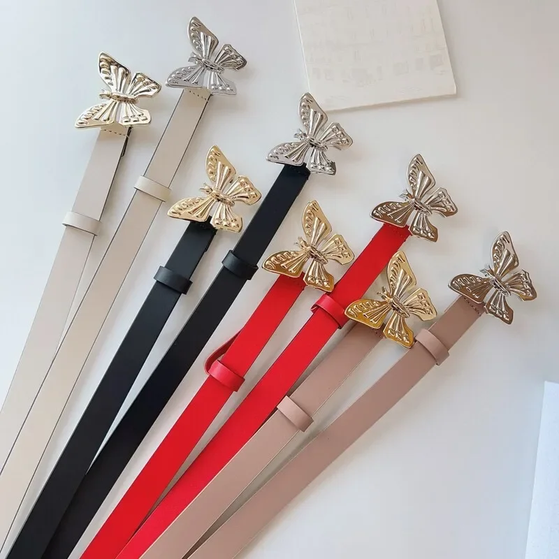 

Bright bow Buckle belt Fashion Delicate Ladies 2.0 first layer leather coat accessories belt waist all lace