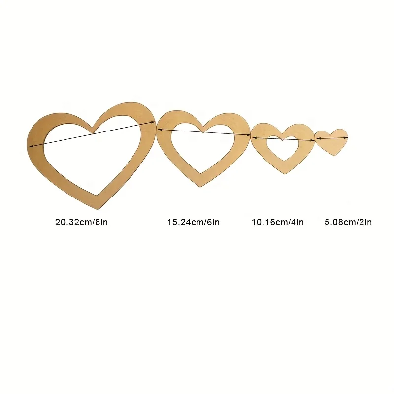 4Pcs Acrylic Nested Heart Quilting Templates Set for DIY Bags Clothes Quilts Pillowcases | Embroidery Crafting Supplies - view 3