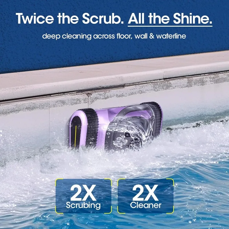 หุ่นยนต์ทําความสะอาดสระว่ายน้ําไร้สาย, เครื่องดูดฝุ่นสระว่ายน้ํา มอเตอร์ไร้แปรงถ่าน 180W, การดูด 45000Pa, การปีนผนังและเส้นน้ํา, การทําแผนที่อัตโนมัติ