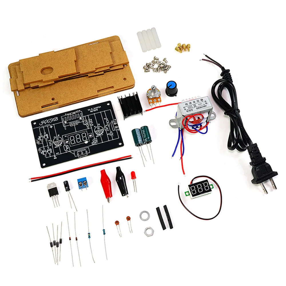 

LM317 DIY Kit Adjustable Regulated Voltage 110V/220V to 1.25V-12.5V Step-down Buck Power Supply Module PCB Board Electronic Kit