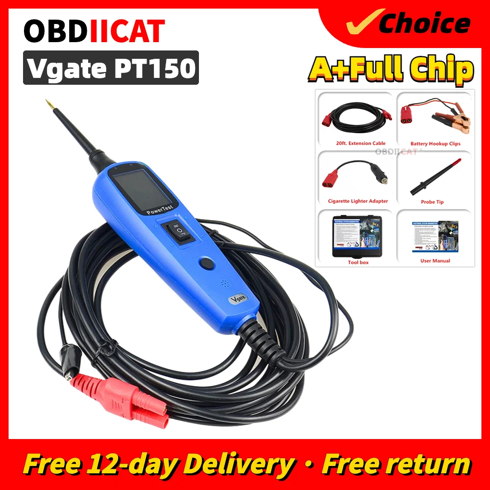 

Vgate PT150 Electrical System Diagnostic Tool Circuit Tester Tool Power Probe Tester PowerScan PT 150