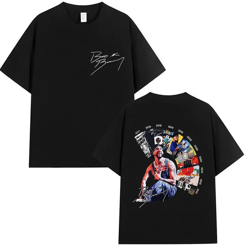 Rapper Bad Bunny Tour 2025 Album Merch T Shirts Debi Tirar Mas Fotos DTMF Graphics T-shirts Unisex Hip Hop Oversized Cotton Tees
