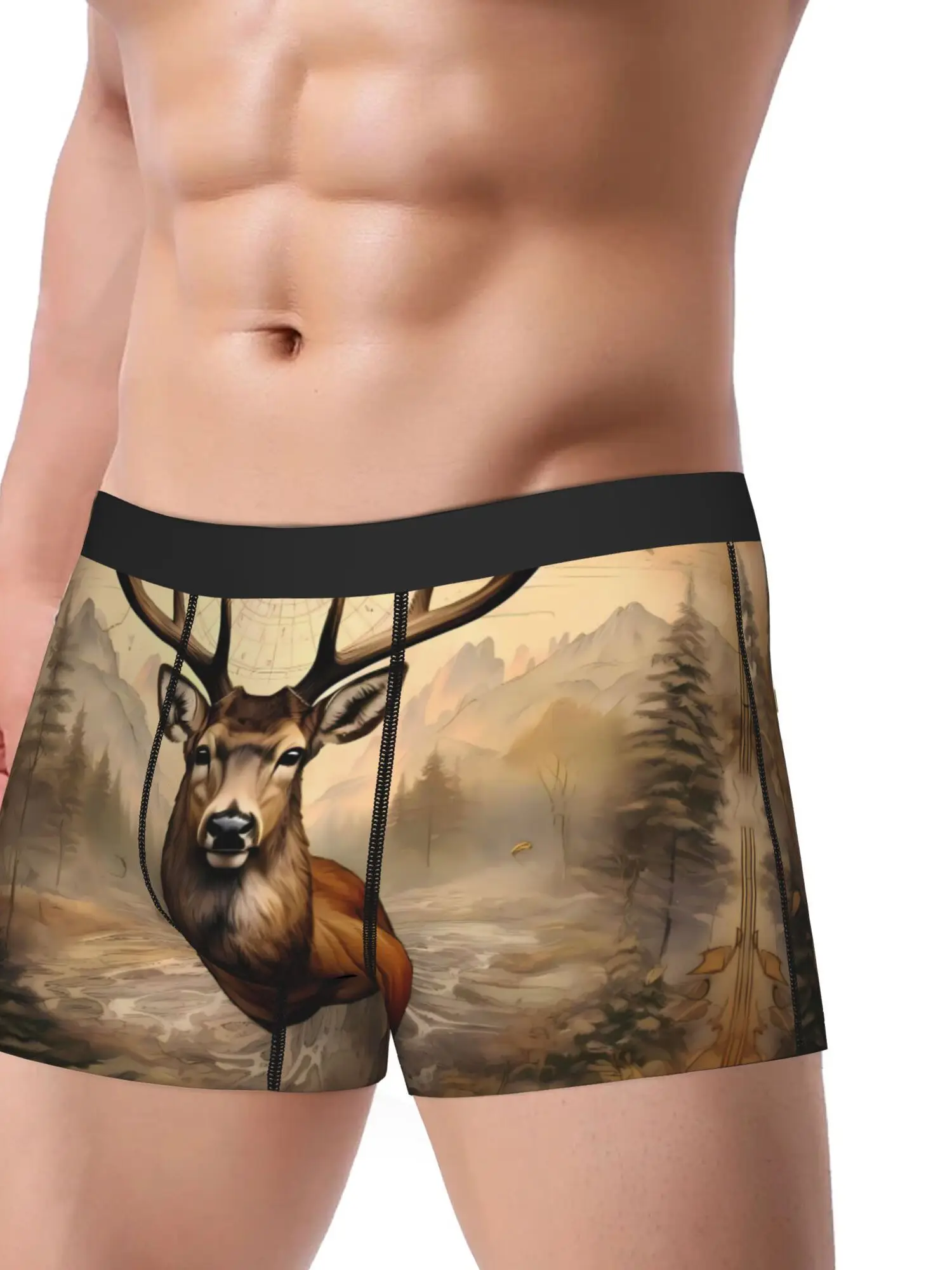Deer Forest Elk Camo Underwear Polyester Underpants