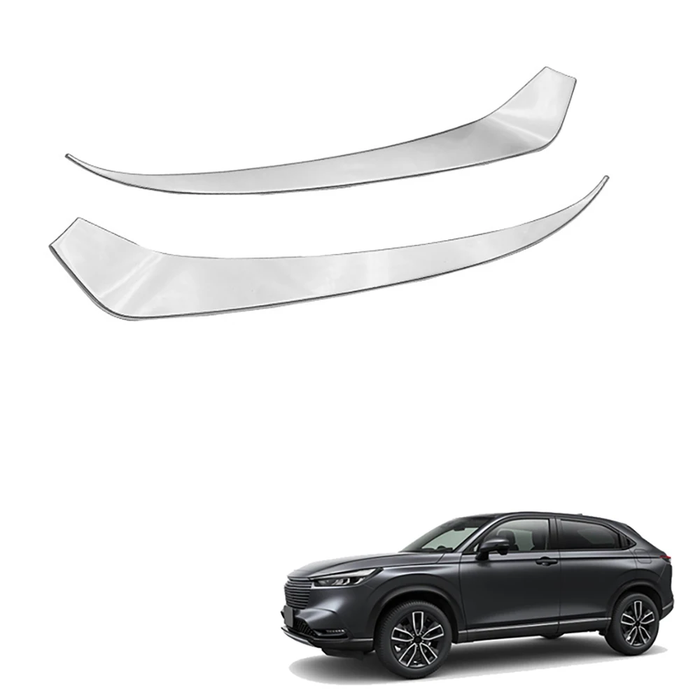 For Honda HRV HR-V Vezel 2021 2022 ABS Chrome Front Headlight Lamp Cover Garnish Strip Eyebrow Cover