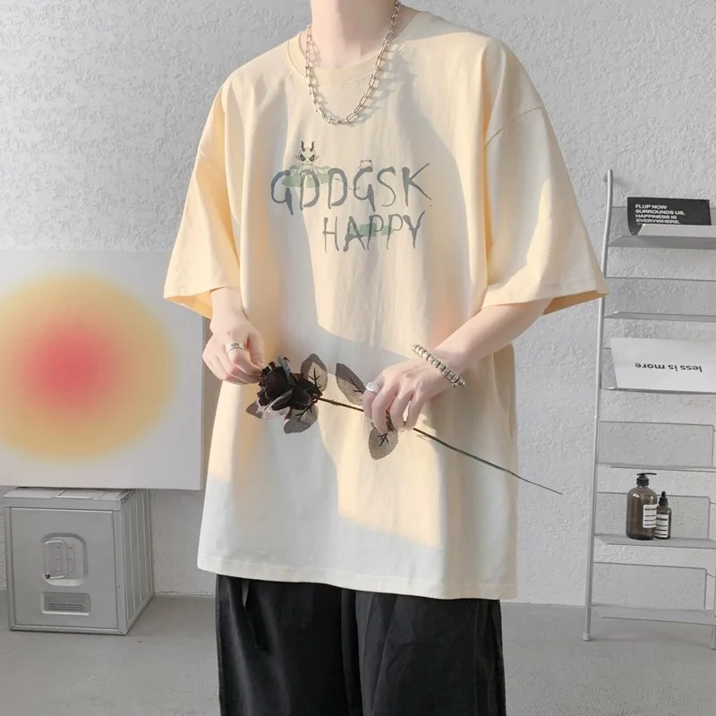 

Youth ort Sve T-irt Cotton Lightweight Loose Fit Summer round Ne f Sve Printed Comfortable Breathable M Top