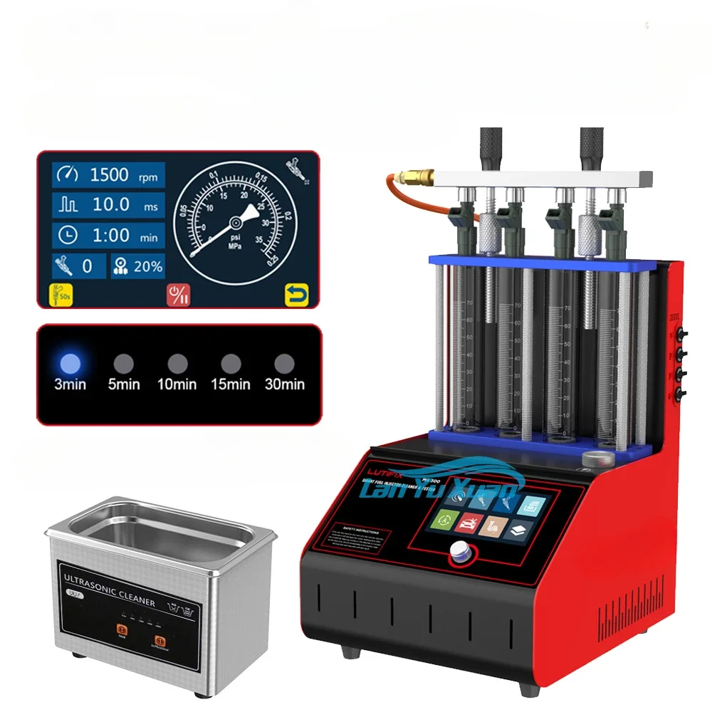 

LUTIFIX MS300 автомобильный инжектор для очистки топлива, ультразвуковой очиститель, промывочная насадка, умный сенсорный экран 220 В/110 В