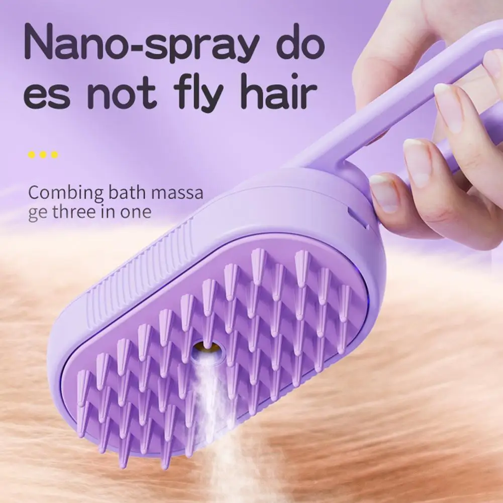 Steamy Dog Brush Electric Spray Cat Hair Brush For Massage Pet Grooming Removing Tangled Loose Hair Removal Comb