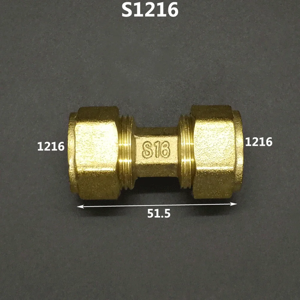 Brass Compression Straight Pex 1216/1418/1620/2025/2632 Pipe Fitting Aluminum Plastic Pipe Fittings For Floor Heating