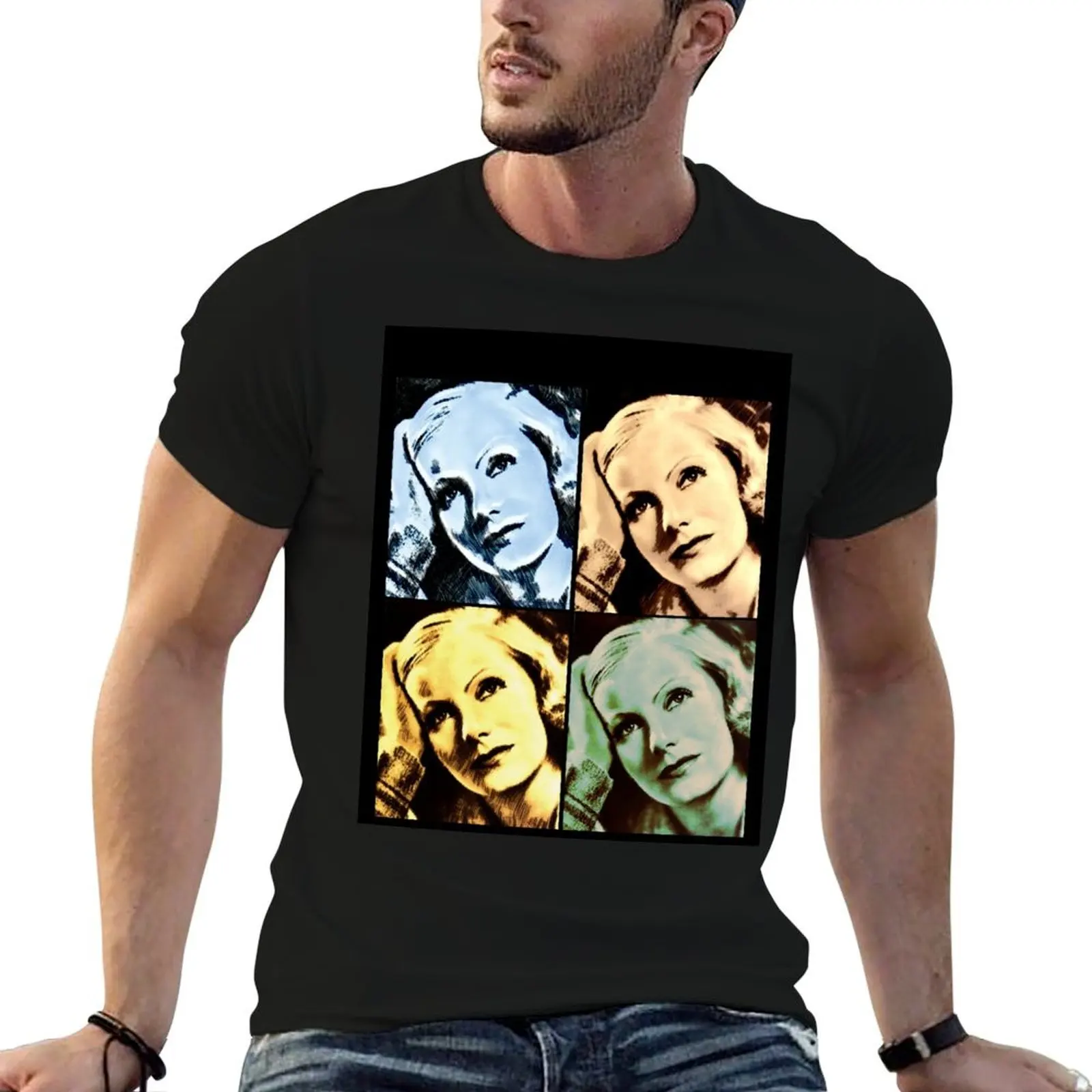 Camiseta vintage moderna de Greta Garbo, camisetas para hombre, camisetas gráficas divertidas, camisetas de humor oscuro para hombre, camiseta ajustada