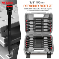 Hi-Spec 3/8 Impact Socket Set Wrench Socket Hex Socket Set S2 Bits & CR-V Sockets Hand Tools Torx Bit Long Socket Colorful Ring