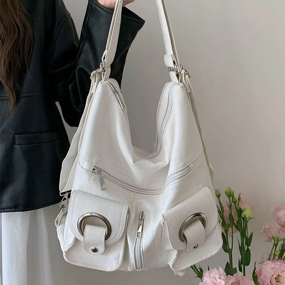 

Трендовая сумка через плечо Y2K в стиле ретро, мягкая кожа, винтажный рюкзак большой емкости, модный винтажный рюкзак с локомотивом для пикантных девушек, пакет для покупок