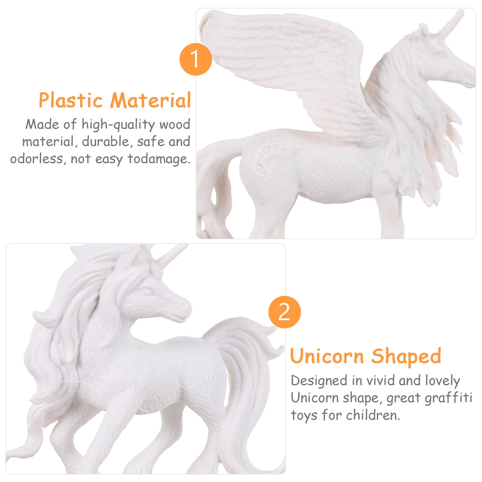 4 Pcs Coloring White Embryo Unicorn DIY Painting Mold Girls Toys for Mould Kit Birthday Party Supplies Sucker Your Own