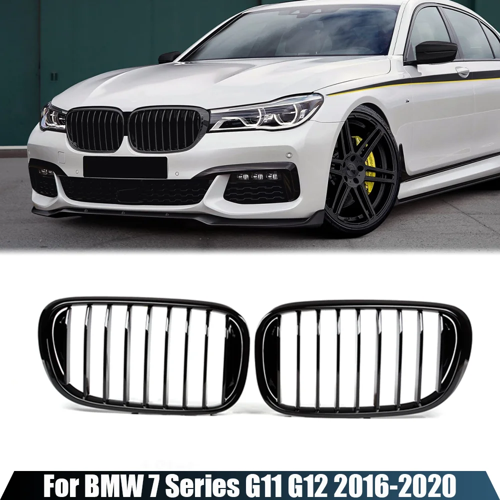 

A Pair Glossy Black MP Style Front Kidney Grill Grille For BMW 7 Series G11 G12 730i 740i 750i 740e 725d 730d 2016-2020