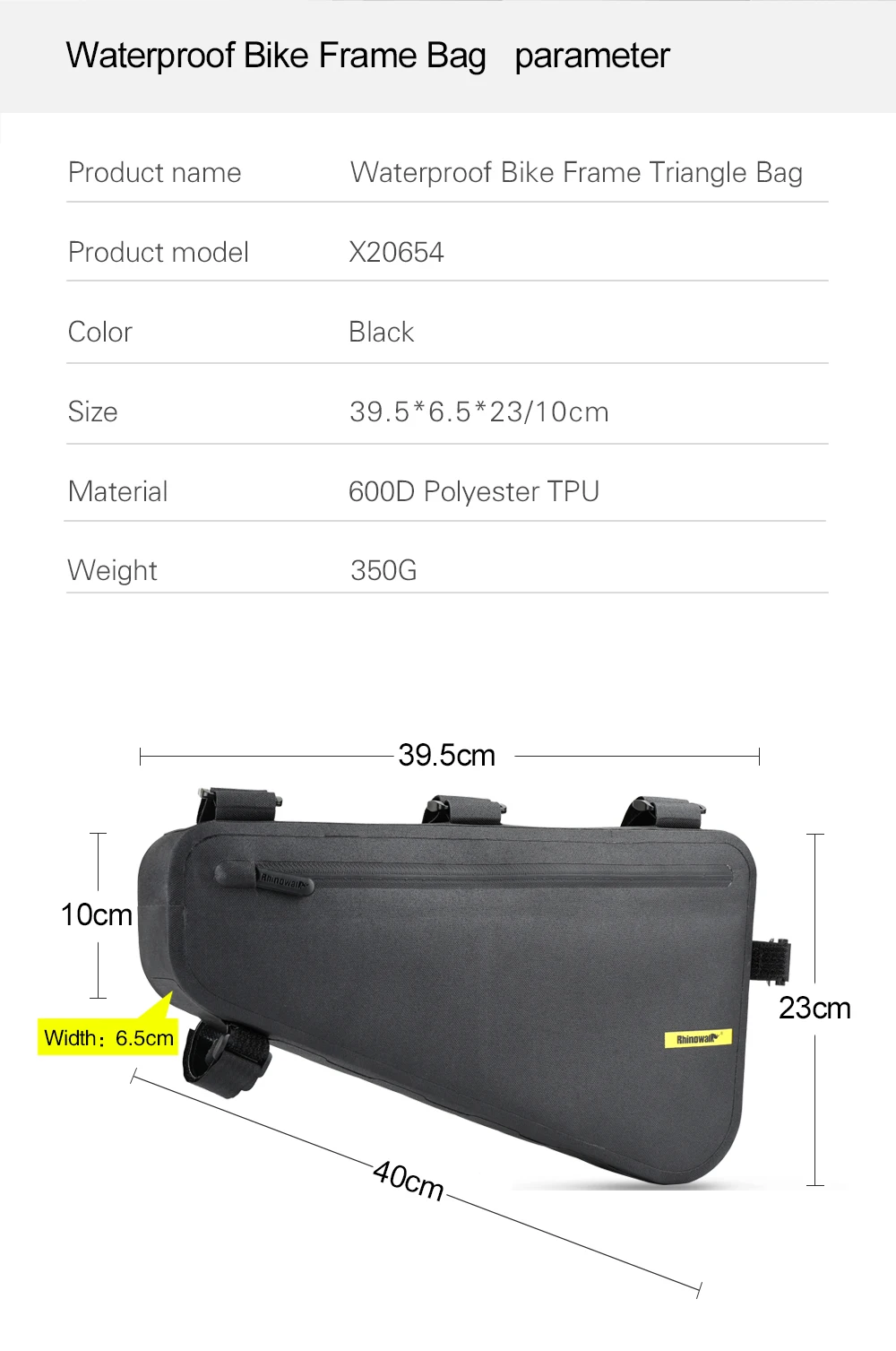 Rhinowalk 4L Bike Rahmen Tasche Dreieck Tasche Große Kapazität MTB Rennrad Durable Top Rohr Pannier Tasche Fahrrad Zubehör – Detail 8