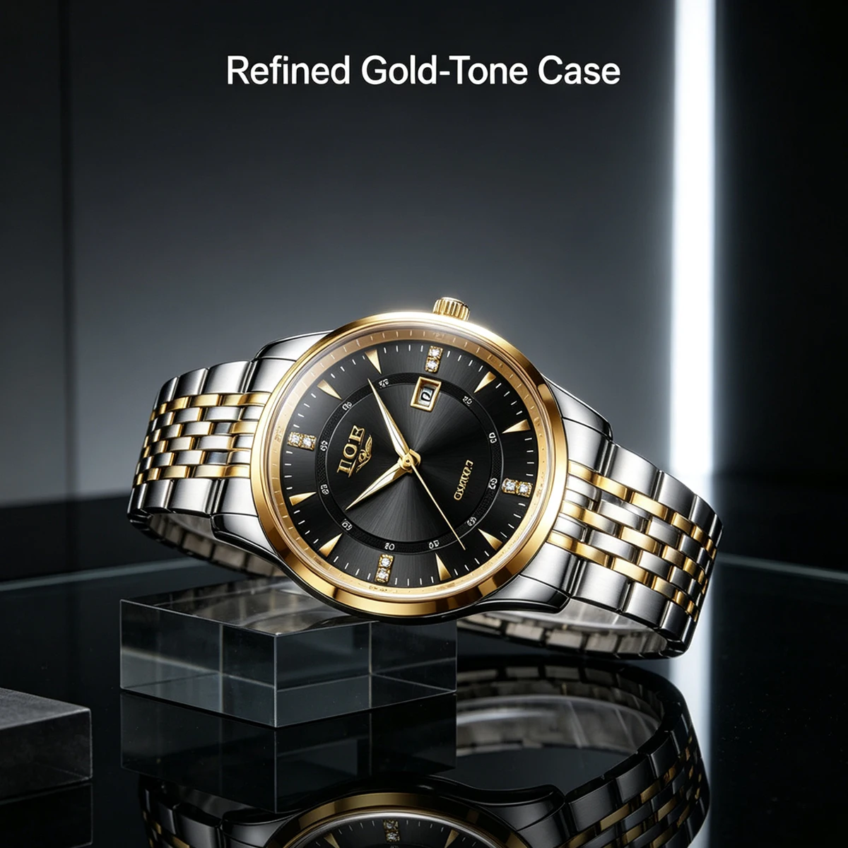 LIGE Business Herrenuhr Wasserdicht Leuchtend Edelstahl Sportuhr Chronograph Datum Quarzuhr für Herren Reloj