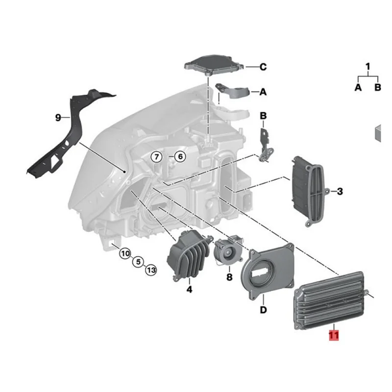 

Full LED Modul Driver Headlight Bulb Control Unit 63-11-7-354-974 For BMW 5 Series F10/F18 LCI 2014-2016 63117354974 Parts