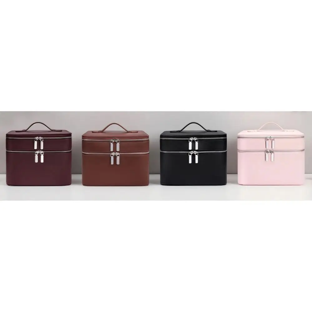 PU Material Cosmetic Bag Waterproof Aesthetic Pattern Travel Bag Large Capacity Toiletry Storage Cosmetic Organization