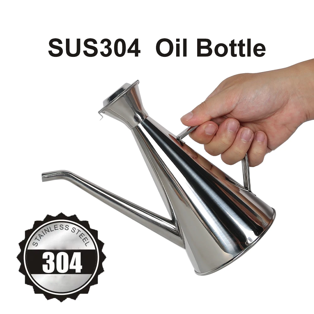 

Oil Dispenser SUS304 Stainless Steel Oil Bottle Leakproof Cruet with Spout Easy Precision Pouring Olive Oil Vinegar Kitchenware