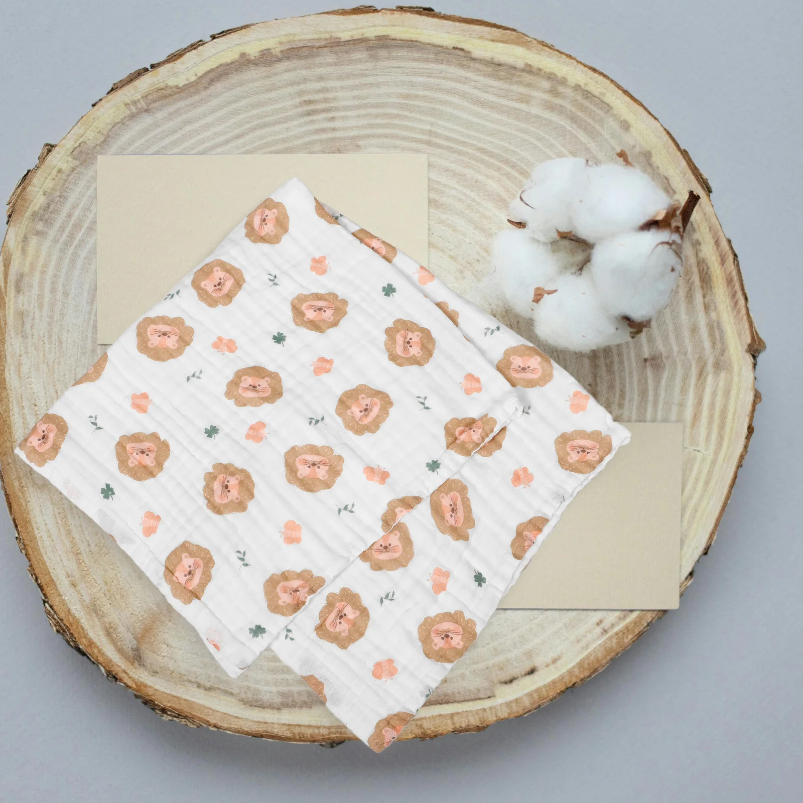 

Baby Cotton Blanket Soft Breathable Swaddle for Newborns Girls Boys Multifunctional Design Nursery Receiving Blanket