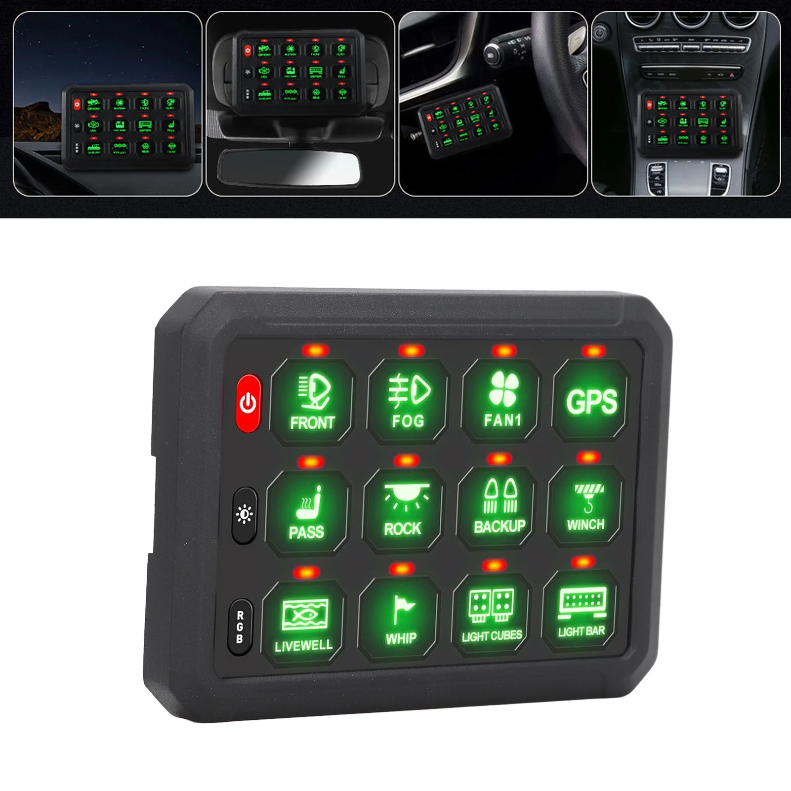 لوحة مساعدة ‐40 ℃ ‑85 ℃   نطاق درجة الحرارة سهل الاستخدام 12 لوحة عصابة تطبيق واسع 3 أزرار سيليكون للسيارات