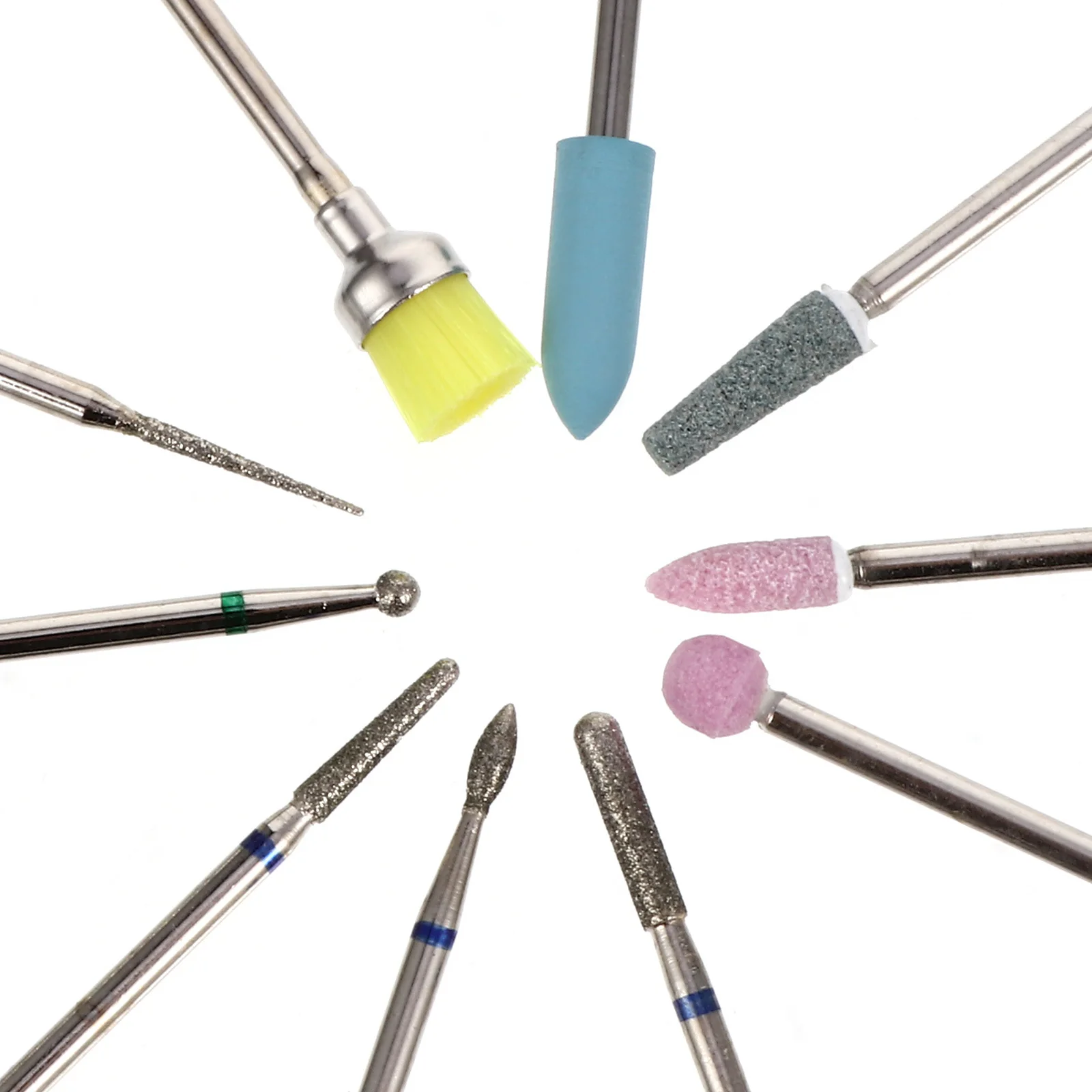 10 قطعة/المجموعة مسمار رأس مطحنة عدة التنغستن الصلب تلميع رئيس ل مانيكير إزالة الجلد الميت خفيفة الوزن مسمار لقمة ثقب مجموعة