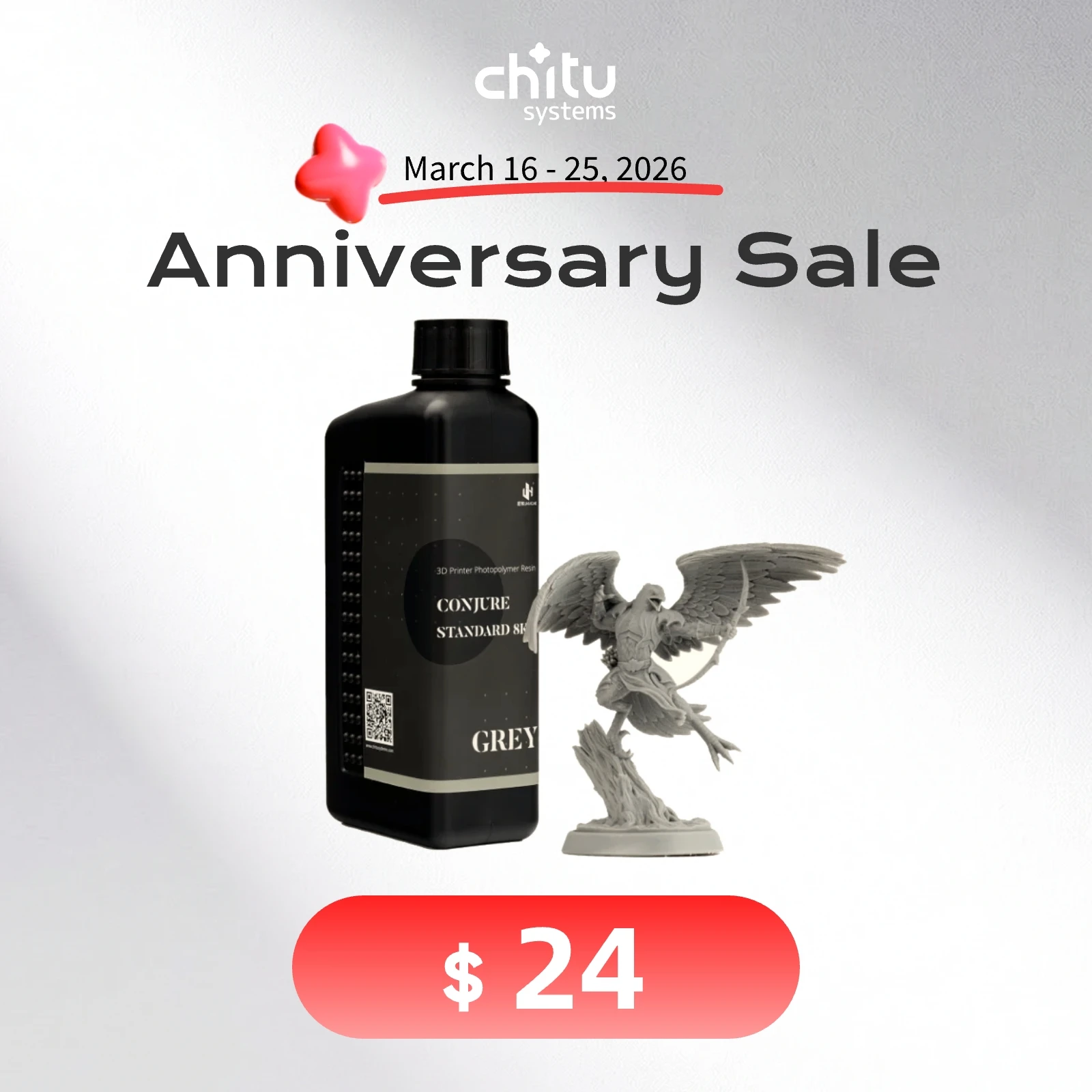 

Conjure Standard Resin 405nm UV 3D Printing Resin Easy Print Photopolymer Resin for Anycubic Photon/Mars LCD DLP 3D Printer