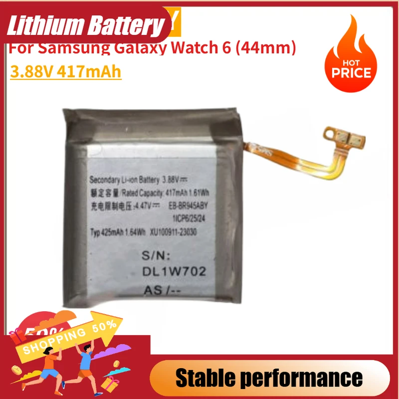 

295mAh-417mAh Phone Battery EB-BR935ABY EB-BR945ABY for Samsung Galaxy Watch 6 44MM Watch 6 40MM SM-R930 SM-R935 Smart Watch