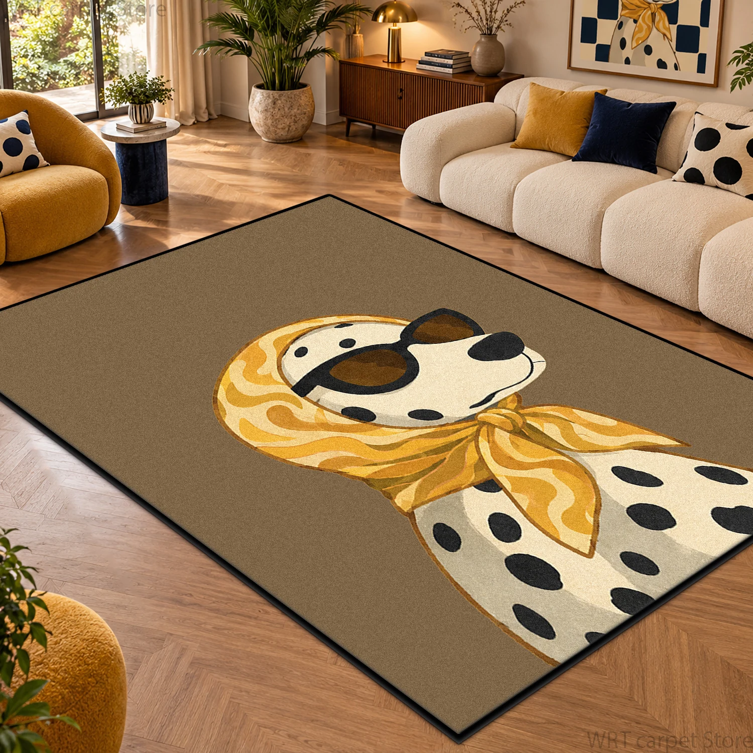 Pop Art Dalmatian Dog Pattern Large Rug Pop Art Non-slip Soft Floor Mat for Living Room Bedroom Lounge Pet Friendly Home Decor