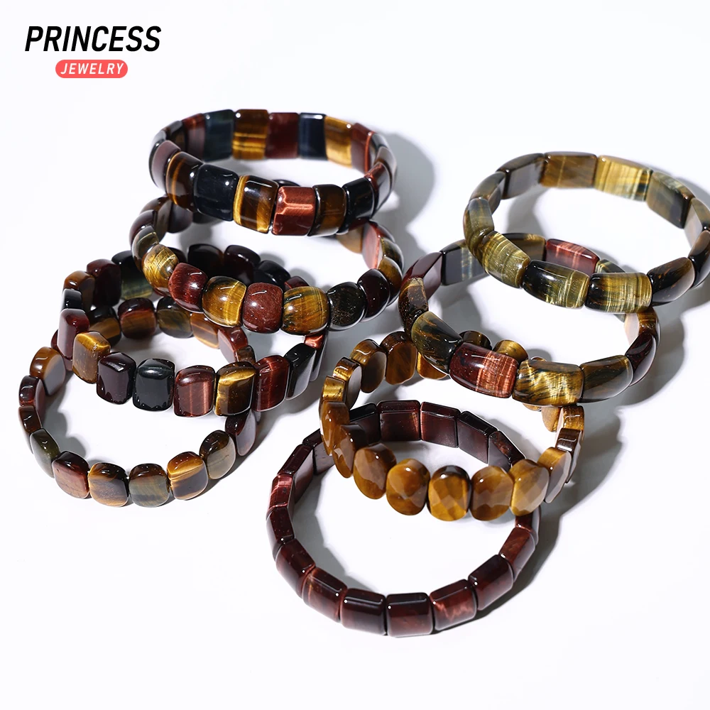 A+ Natural Tiger Eye Bangle Gemstone Beads Bracelet for Jewelry Making, Healing Crafts, Surprise Gifts