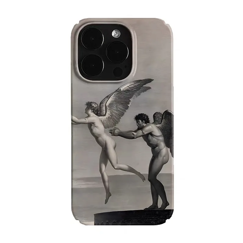 

Ins Korean Human Art with Wings Phone Case for IPhone 17 16E 15 14 13 Mini 11 Pro Max 12 Pro Back Cover XS XR SE 2020 Funda