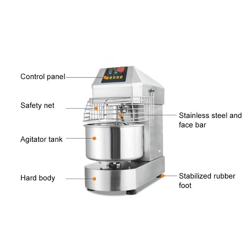 Commercial Dough Mixer Machine 50kg Capacity Wheat Flour Corn Milk New Stainless Steel High Productivity Portable