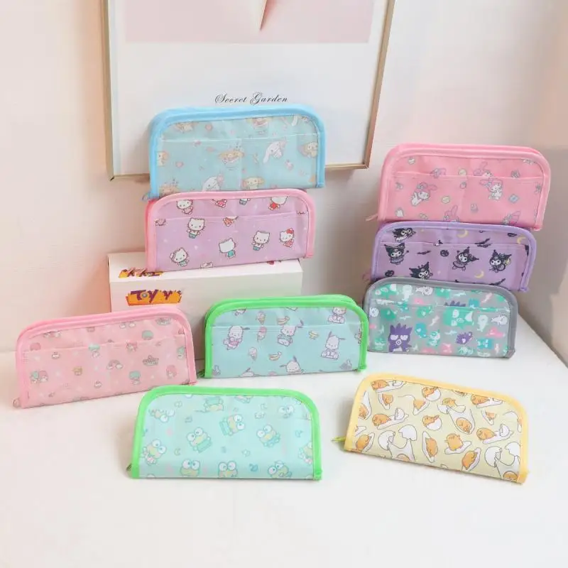 Hello Kitty Sanrio Stationery Bag Kawaii Kuromi My Melody Cinnamoroll Student Large Capacity Cartoon Cute Portable Pencil Case