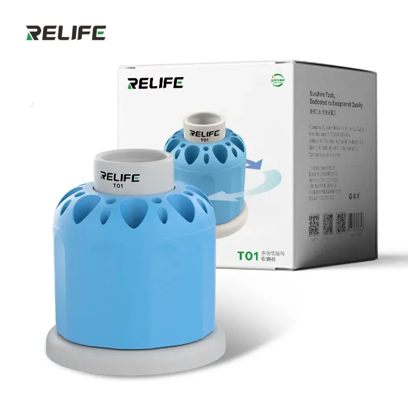 RELIFE T01 360° Multifunctional Rotating Storage Box Can Hold E2 Screwdrivers, Tweezers, Screwdrivers, 800 Screwdriver Bits