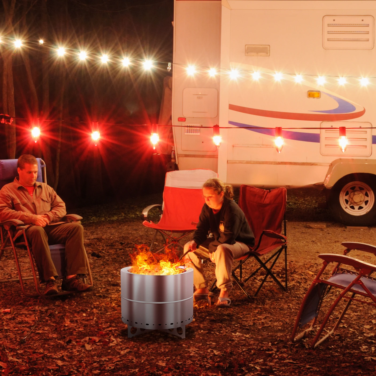 

19.3*19.3*16.7in Smokeless Fire pit