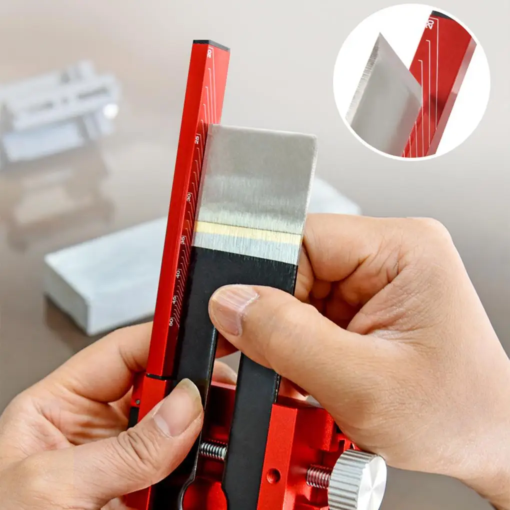 Multi-Purpose Aluminum Alloy Knife Sharpener For Woodworking Stable Double Roller Sharpening Tool Black/Red