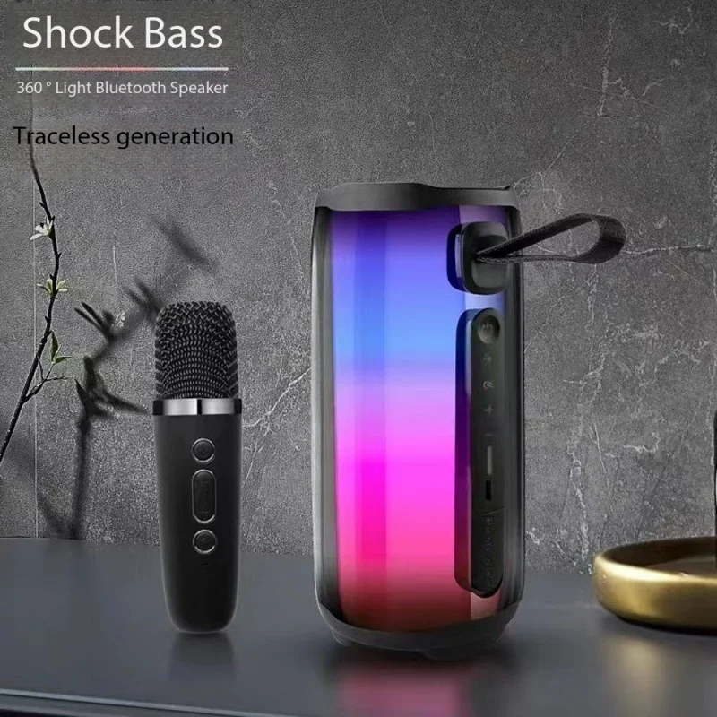 Atmosphere Portable Family K Song Column Lamp Audio Outdoor Waterproof Subwoofer Sound Box Boombox High Power Bluetooth Speaker