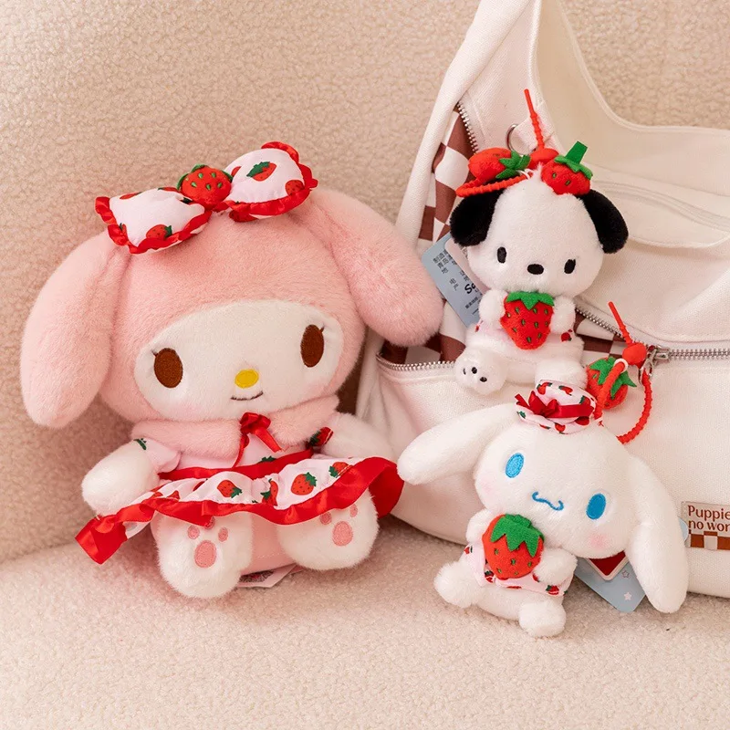 

Sanrio My Melody Cinnamoroll Pochacco Strawberry Plush Keychain Cute Stuffed Toy Bag Pendant Kawaii Gift for Girls