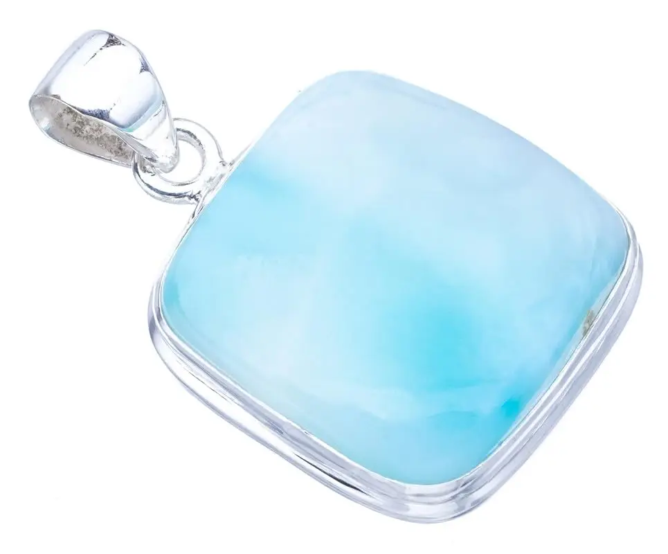 

StarGems® Natural Larimar Handmade 925 Sterling Silver Pendant 1.25" F3437