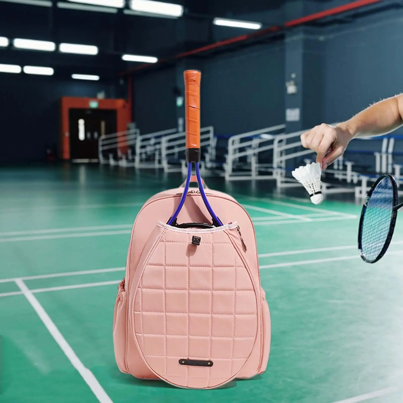 

Tennis Backpack Racket Holder with Shoe Compartment Fitness Sport Pink for Women