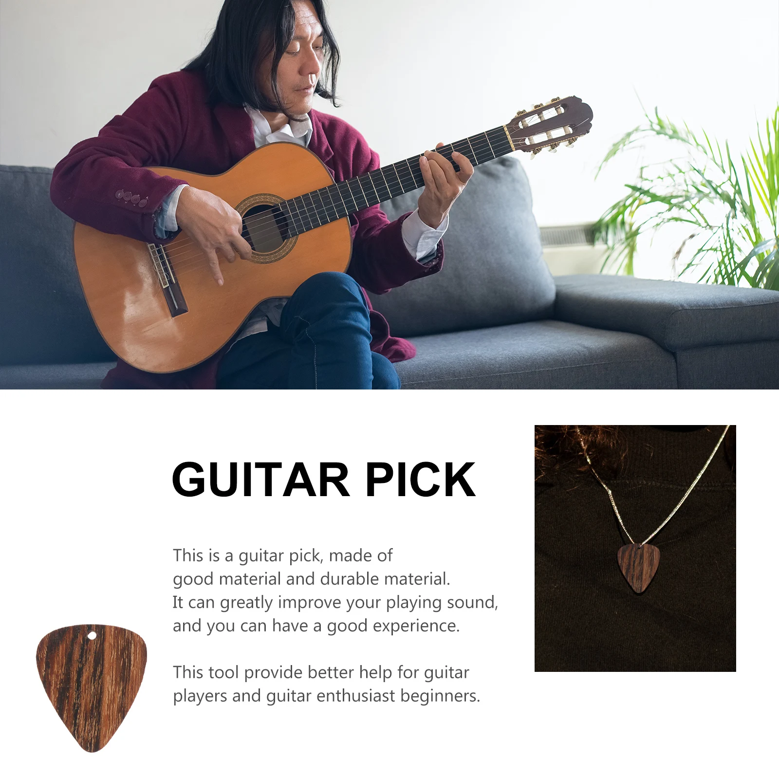 

Wooden Pendant Finger Picks Music Instrument Thumb Guitar Acoustic Accessories for Musical