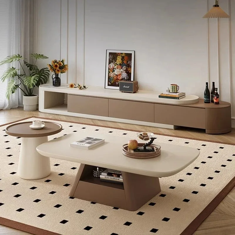 

Cheap Wood Coffee Table Designer Creative Antique Simple Unique Minimalist Irregular Side Table Aesthetic Mesas Bajas Home Decor