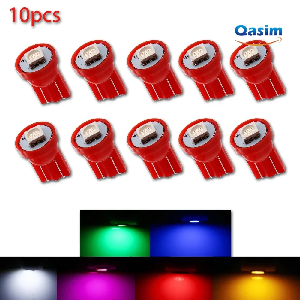 

10pcs T10 194 168 192 W5W 5050 1 SMD Led 1led Auto Lighting Wedge Car Dash Dome Reading Lamps DC12V Car Accessories