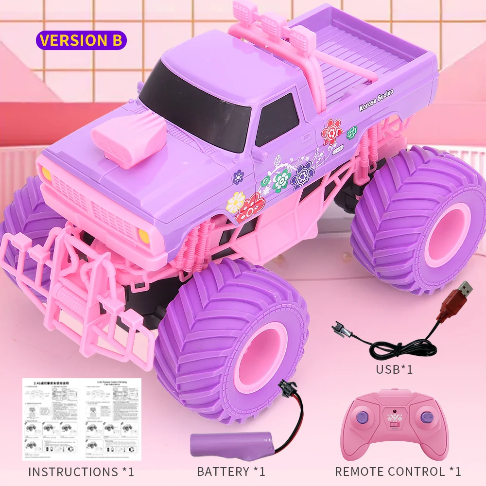 Coche teledirigido rosa de 2,4G, coche de escalada todoterreno, regalo de fiesta para niña rosa, juguetes de Navidad para niña JJRC Q157