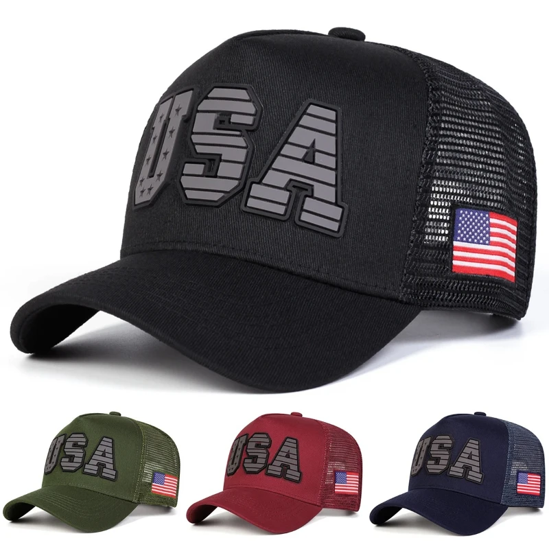 

Unisex USA Letter Embroidery Baseball Net Caps Spring and Summer Outdoor Adjustable Casual Hats Sunscreen Hat Sports Caps