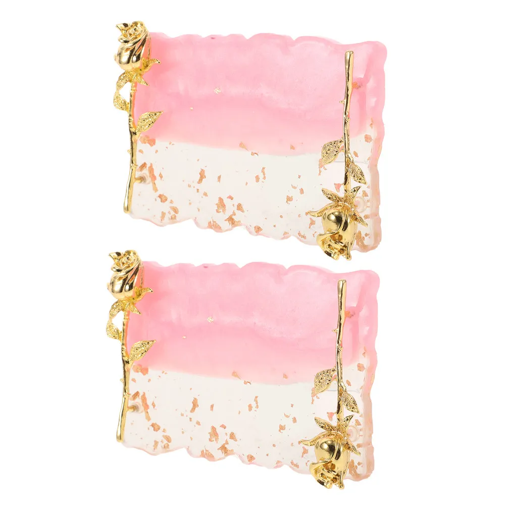 

2Pcs Elegant Vintage Nail Color Mixing Palette Non-Slip Stable Surface Adjustable Display Board with Storage Frame for Manicure